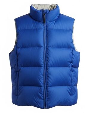 Burton Blue Quilted Down Insulated Vest with Gray Lining